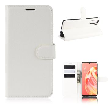 Classic Oppo A91 / F15 flip etui - Hvid