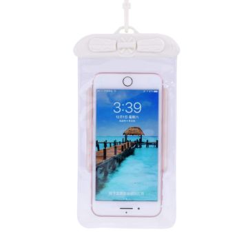 Universal waterproof pouch with lanyard for 5.2-6.4 inch smartphones - White