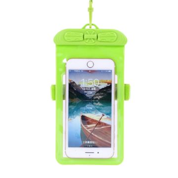 Universal waterproof pouch with lanyard for 5.2-6.44 inch smartphones - Green