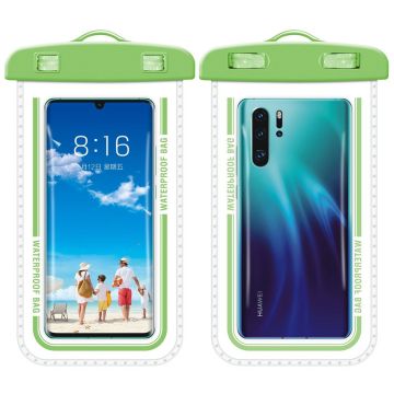 Universal waterproof phone bag with lanyard - Green