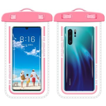 Universal waterproof phone bag with lanyard - Pink