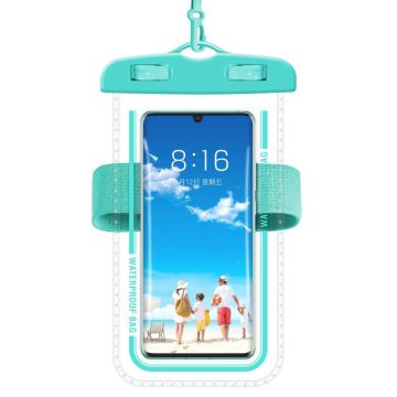 Universal waterproof phone bag with lanyard and strap - Macaroon Blue