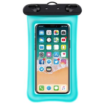 Universal waterproof pouch for smartphone with lanyard - Lake Blue