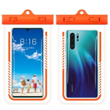 Universal waterproof pouch for 7.2 inch smartphone - Orange