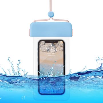 Universal IPX8 waterproof simple pouch for 7 inch phones - Baby Blue