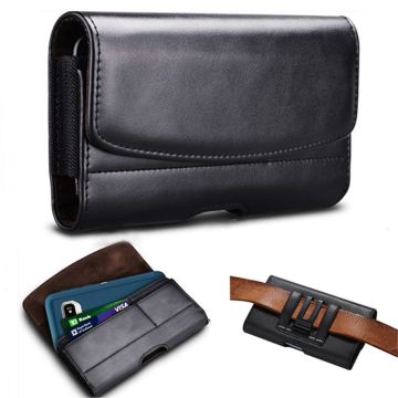 Universal leather pouch with belt clip size: XL