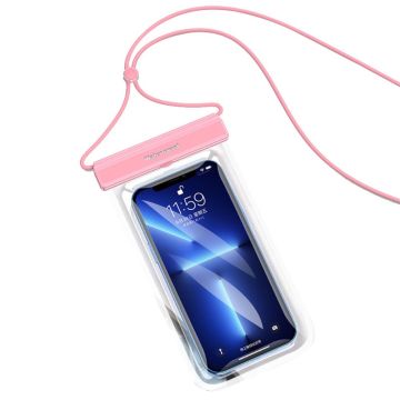 Universal IPX8 30m waterproof phone bag with lanyard - Pink