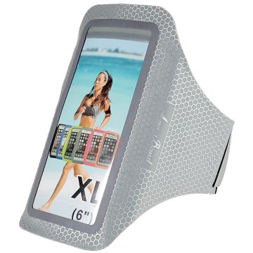 Universal honeycomb pattern armband for 6-inch phone - Grey