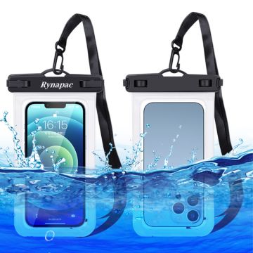 Universal waterproof IPX8 dive case for 6-inch phone with lanyard - White