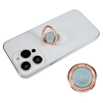 Compass style smartphone ring holder - Cyan