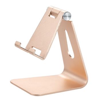 Universal aluminum large size desktop phone and tablet holder - Gold