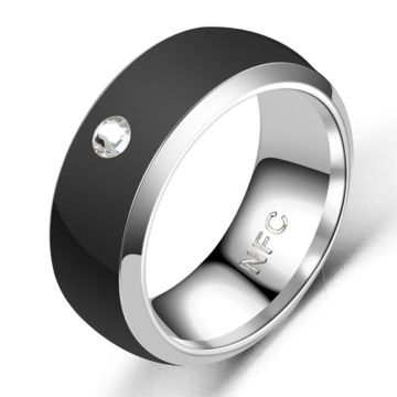 Smart editable stainless steel multifunctional NFC ring - Black / 8#