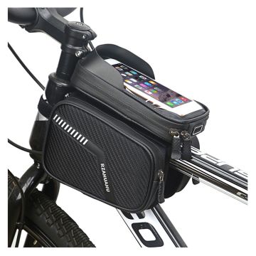 Universal waterproof touchscreen top tube bicycle bag for 7.2-inch phones