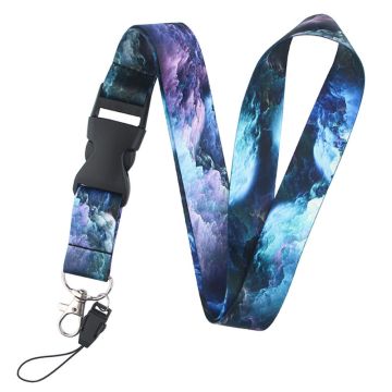 Universal starry sky style lanyard - Purple and Blue Clouds