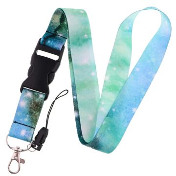 Universal starry sky style lanyard - Light Green Nebula