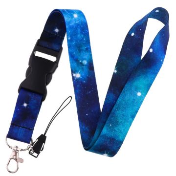 Universal starry sky style lanyard - Dark Blue Nebula