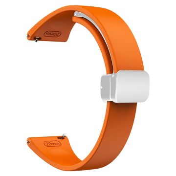 22 mm universal silikone-sportsrem med sølvfarvet magnetisk spænde - Orange