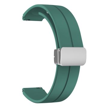 16mm silicone strap with silver buckle for Keep / Huawei / Timex watch - Pine Needle Green