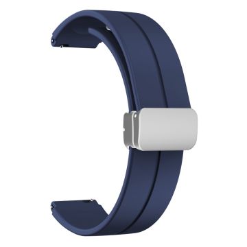 16mm silicone strap with silver buckle for Keep / Huawei / Timex watch - Midnight Blue