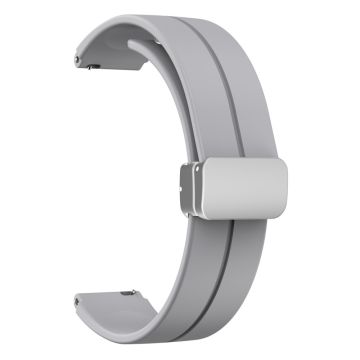 16mm silicone strap with silver buckle for Keep / Huawei / Timex watch - Light Grey