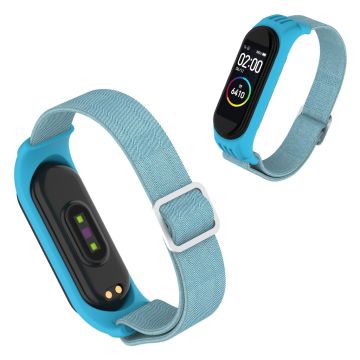 Xiaomi Mi Smart Band 6 / 5 nylon urrem - Lyseblå