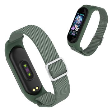 Xiaomi Mi Smart Band 6 / 5 nylon urrem - Mørkegrøn