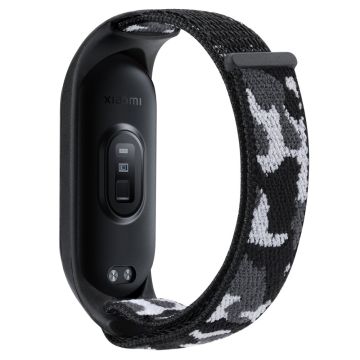 Xiaomi Mi Band 7 / 6 / 5 nylon camouflage urrem - Sort