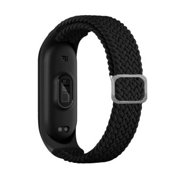 Xiaomi Mi Band 7 / 6 / 5 elastisk nylon-urrem - Sort