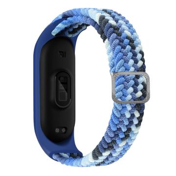 Xiaomi Mi Band 7 / 6 / 5 elastisk nylon-urrem - Farverig Blå