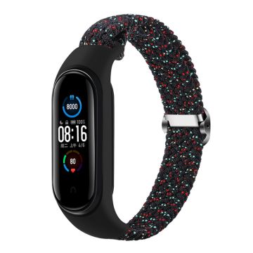 Xiaomi Mi Band 7 / 6 / 5 elastisk nylon-urrem - Starlight Sort