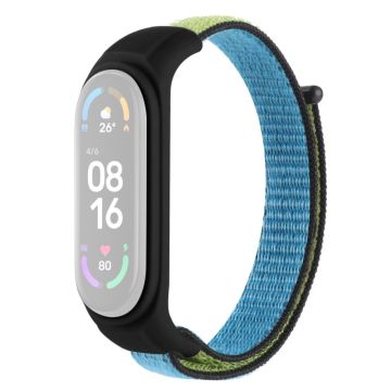 Xiaomi Mi Band 7 / 6 / 5 nylon urrem med silikone cover - Lime