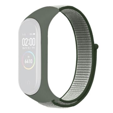 Xiaomi Mi Band 7 / 6 / 5 nylon urrem - Mørk Olivengrøn