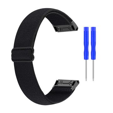 Elastisk nylon-urrem med cool mønster til Garmin-ur - Sort