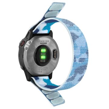 26 mm nylon-urrem til Garmin-ur - Camouflage Blå