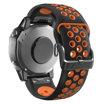 26 mm dobbeltfarvet silikonerem til Garmin- og Coros-ure - Sort / Orange