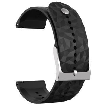 24mm rhombus style silicone strap for Suunto and Fossil - Black