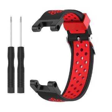 Amazfit T-Rex Pro / T-Rex / Ares tofarvet silikone urrem - Sort / Rød