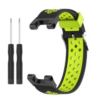 Amazfit T-Rex Pro / T-Rex / Ares tofarvet silikone urrem - Sort / Grøn