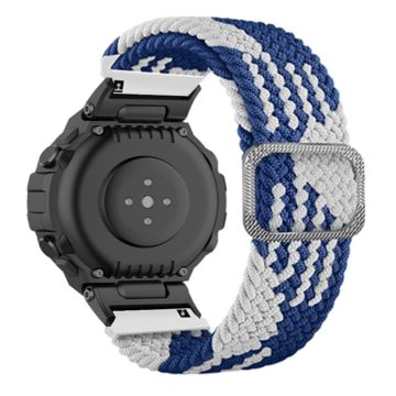 Amazfit T-Rex Pro / T-Rex / Ares fleksibel nylon urrem - Blå / Hvid