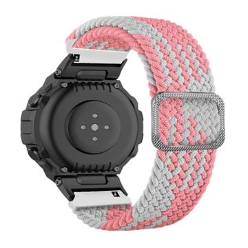 Amazfit T-Rex Pro / T-Rex / Ares fleksibel nylon urrem - Lyserød / Hvid